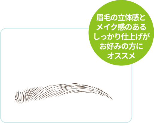 眉毛の立体感とメイク感のあるしっかり仕上げがお好みの方にオススメ